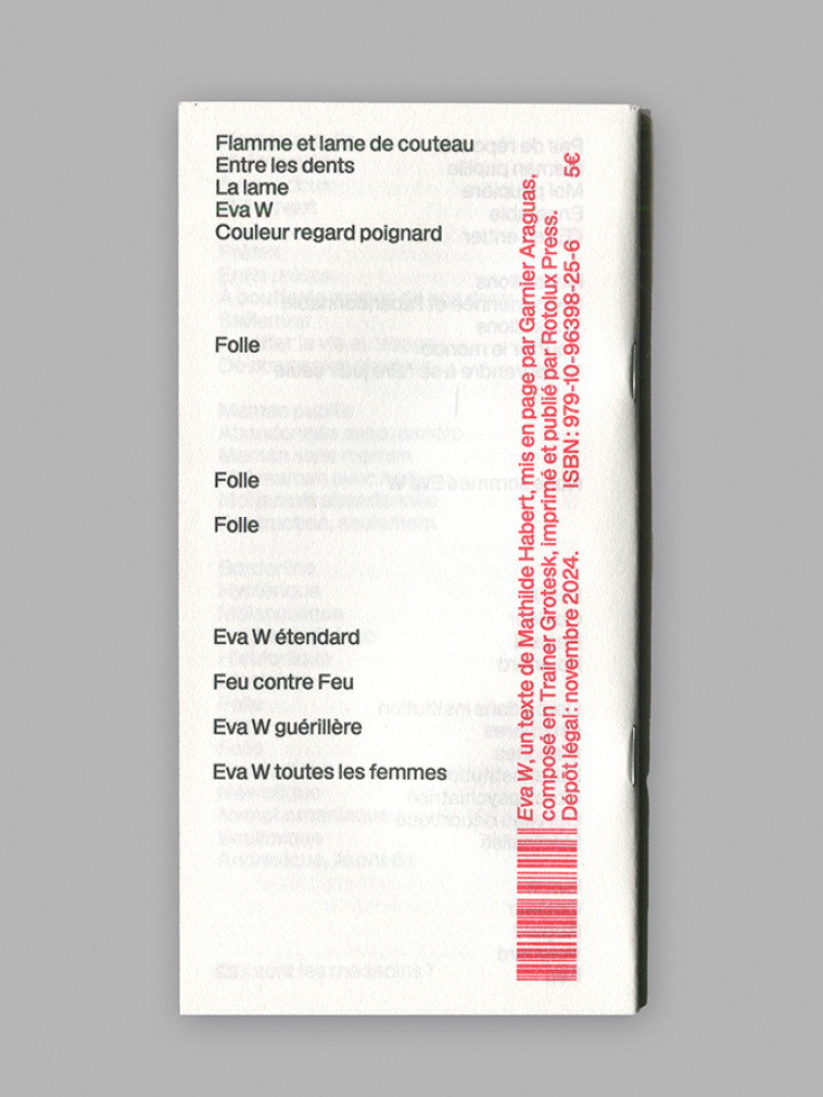 Eva W - HABERT MATHILDE - ROTOLUX PRESS